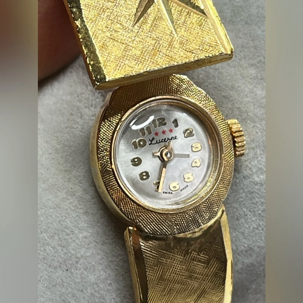 Lucerne 3 STARS Gold Bracelet/Bangle Watch ladies mechanical Swiss. - Picture 4 of 13